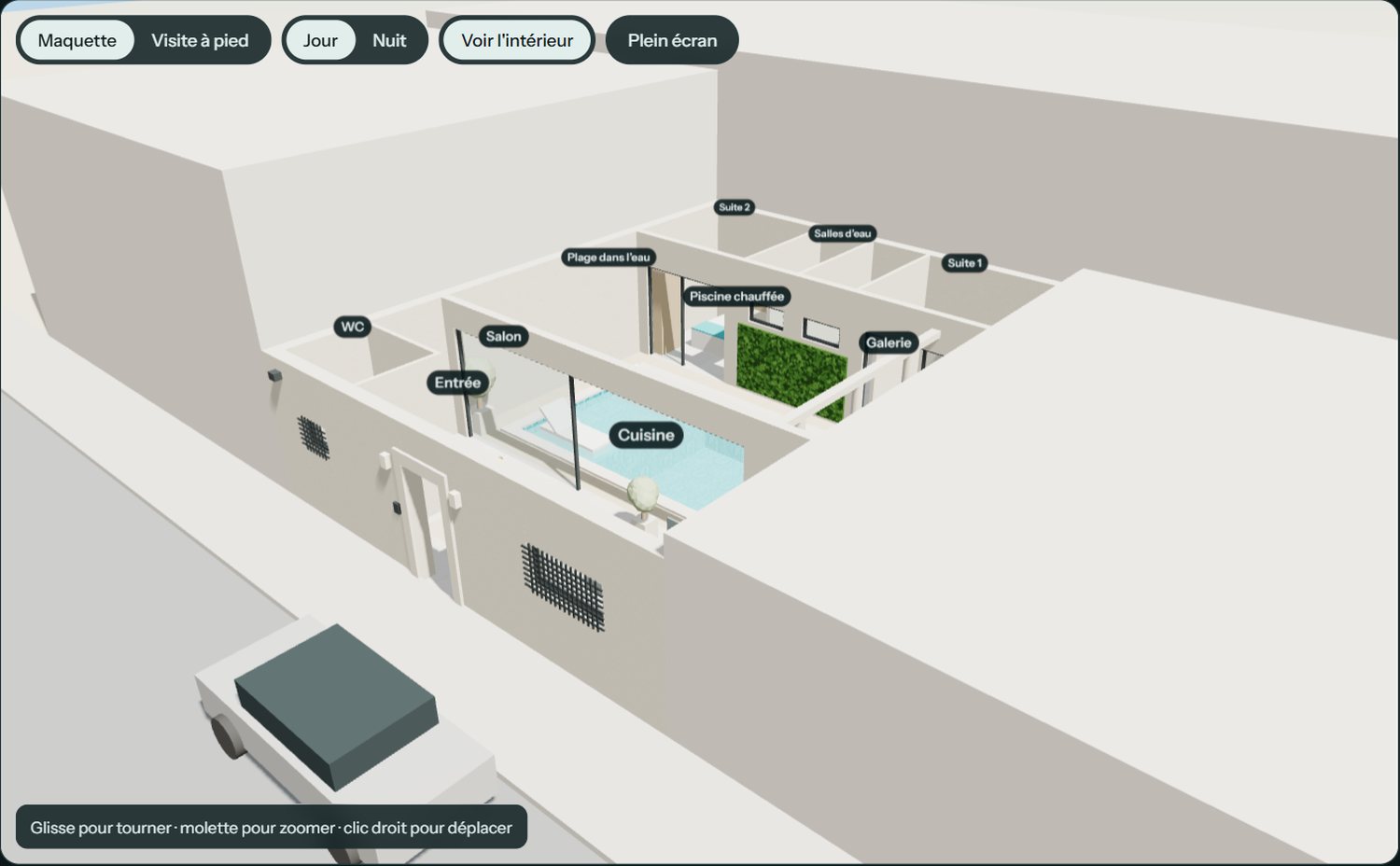 Dar Patio, maquette 3D vue de l'intérieur